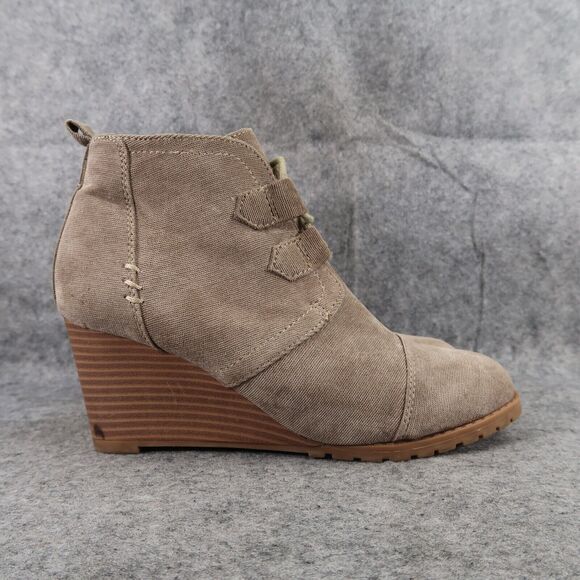 Rampage Shoes Womens 7.5 Booties Wedge Fashion Classic Comfort Chukka Lace Up - Picture 2 of 13